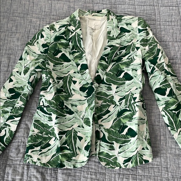Joie Jackets & Blazers - Joie Tropical Green Leaf Blazer